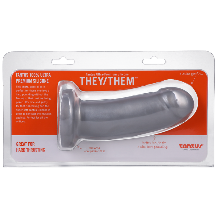They/Them  Super Soft Silicone Dildo Silver