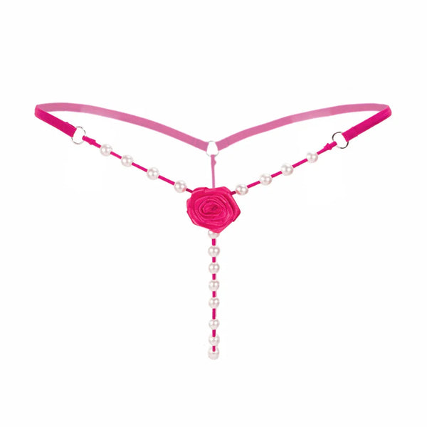 Women Crotchless Pearl Massage G-String Temptation Floral Sexy Seamless Underwear Low Waist Thong Sexys Hot Erotic Lingerie