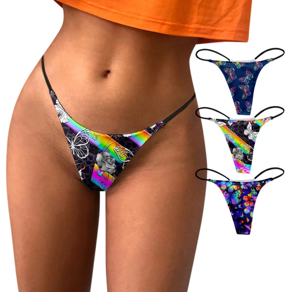 Women Floral Print Sexy Panties G-String Breathable Low Waist Thongs Women Seamless Stretchy Underwear Sexy Lingerie трусы
