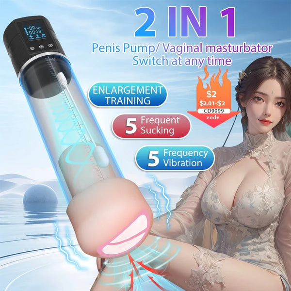 Automatic Penis Pump Men Enlargement dilate Trainer Penis Vacuum Pump Sex Toys 5 Suction Male Masturbator Sex Toys for Men