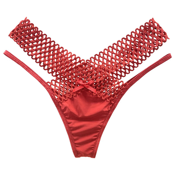 Sexy Lingerie Panties For Women Plus Size Ice Silk Low Waist Ultra Thin See Through Mesh Thong Panties Ropa Interior Femenina