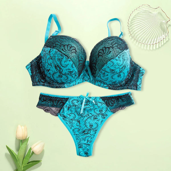 Sexy Outfits Lingerie Sexy Bra Thong Set Lace Color Matching Underwear Plus Size Underwear Set нижнее белье женское